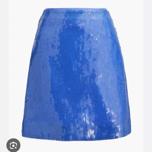 J. Crew Sequin Blue Mini Skirt